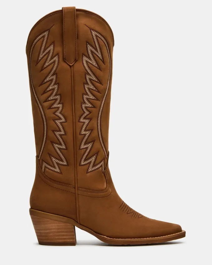 Albany Stitch em camurça cor de conhaque