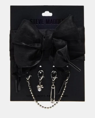 Atacadores e pingentes para sapatos pretos