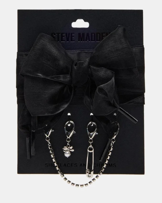 Atacadores e pingentes para sapatos pretos