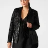 Blazer Payton com Lantejoulas Preto Blazer Payton com Lantejoulas Preto
