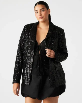 Blazer Payton com Lantejoulas Preto