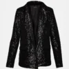 Blazer Payton com Lantejoulas Preto Blazer Payton com Lantejoulas Preto