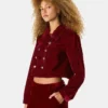 Blazer Tonia em Veludo Vermelho