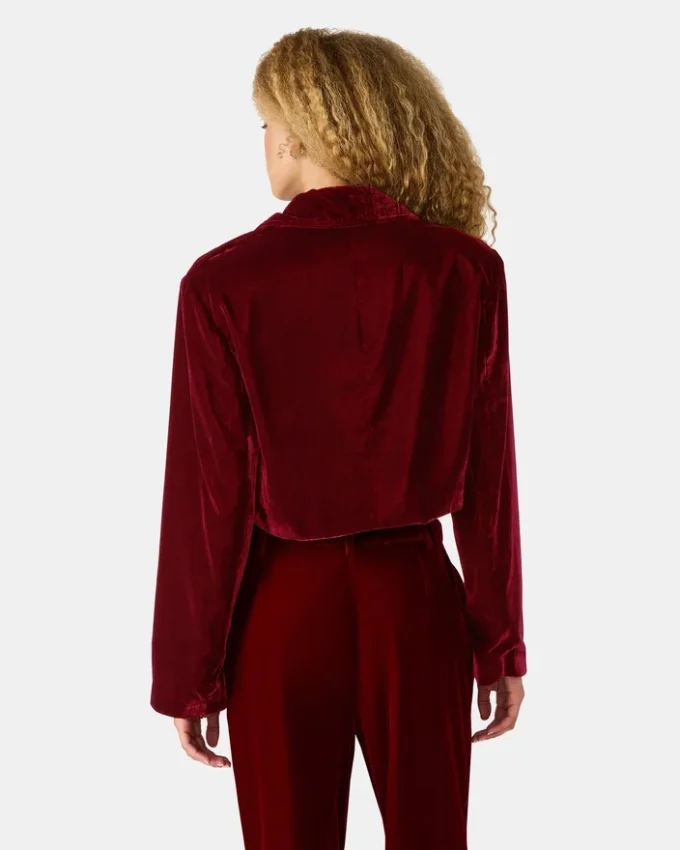 Blazer Tonia em Veludo Vermelho