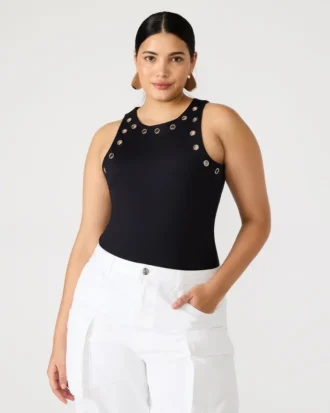 Body Nico com ilhós Preto