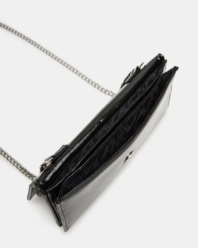 Bolsa Juliana em Couro Envernizado Preto