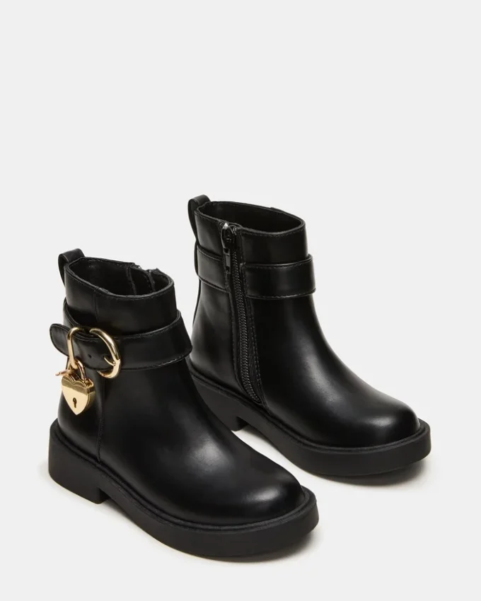 Botas pretas com fecho para crianças
