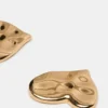Brincos de coração texturados em ouro Brincos de coração texturados em ouro