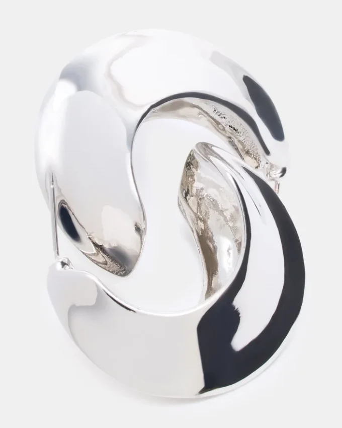 Brincos em forma de crescente Prata