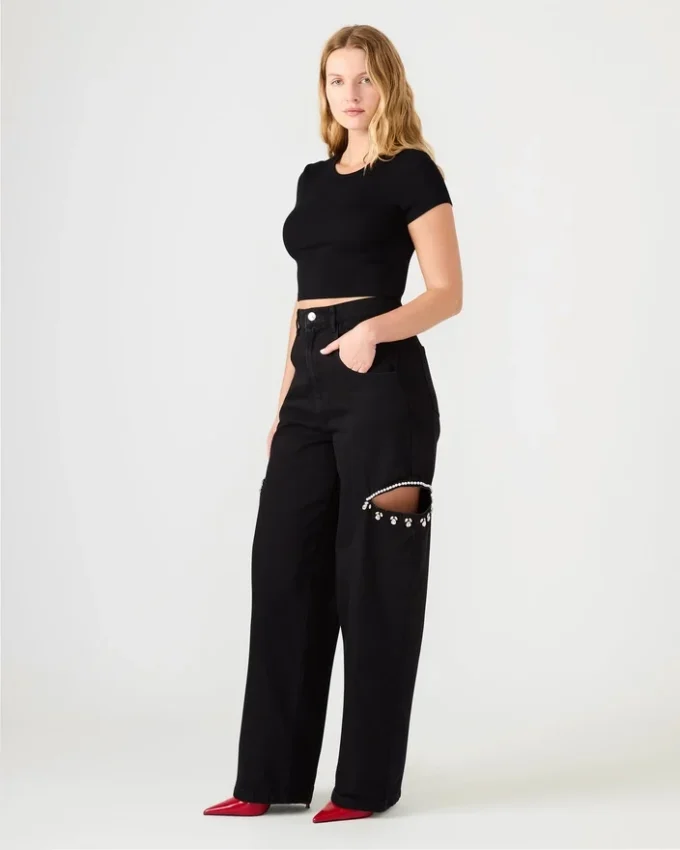 Calças de Ganga Ayla Preto