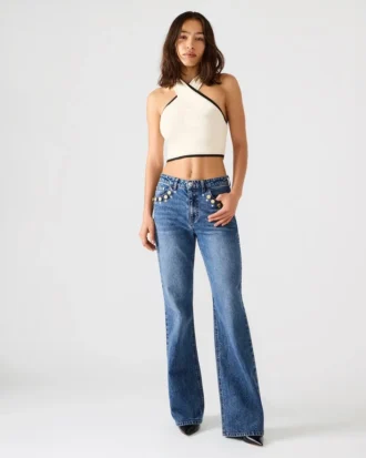 Calças de Ganga Irys Azul-Marinho Escuro