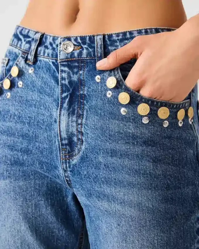 Calças de Ganga Irys Azul-Marinho Escuro