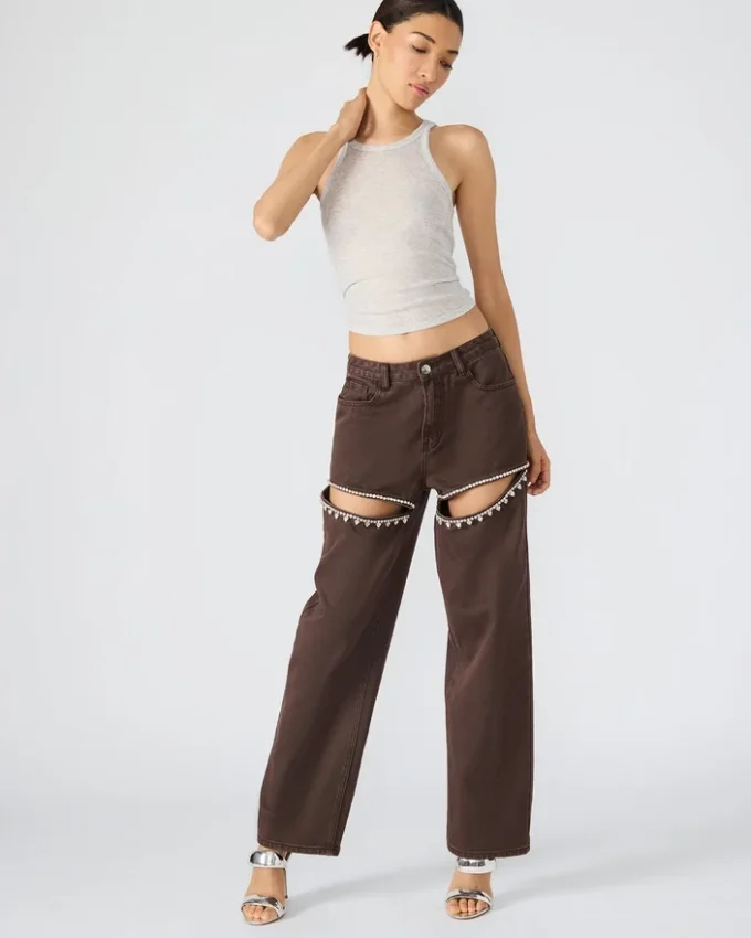 Calças de ganga Taylor, castanho cacau