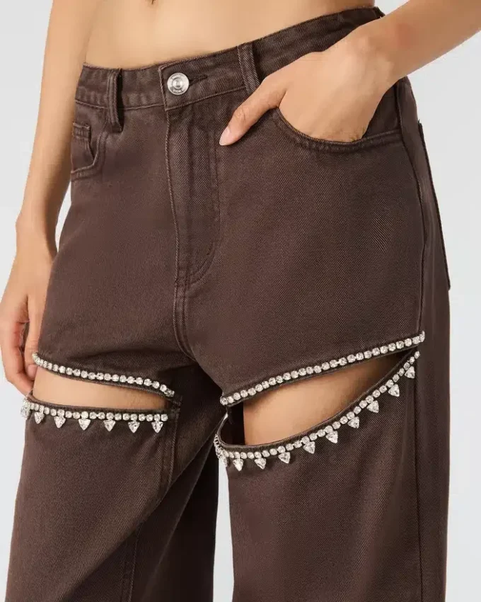 Calças de ganga Taylor, castanho cacau