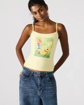 Camisola sem mangas Goldie Amarelo claro