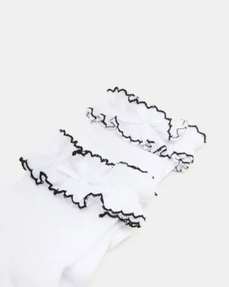 Conjunto de 2 pares de meias Ava com folhos, brancas