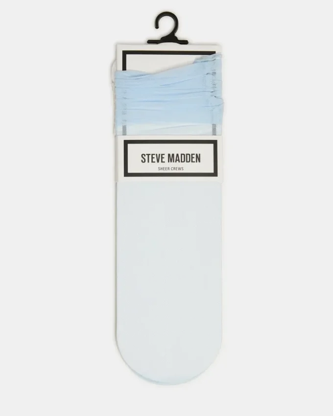 Conjunto de 2 pares de meias curtas Sofia em malha lisa azul claro