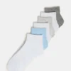 Conjunto de 6 pares de meias curtas com nervuras Peyton, branco multicolorido Conjunto de 6 pares de meias curtas com nervuras Peyton, branco multicolorido