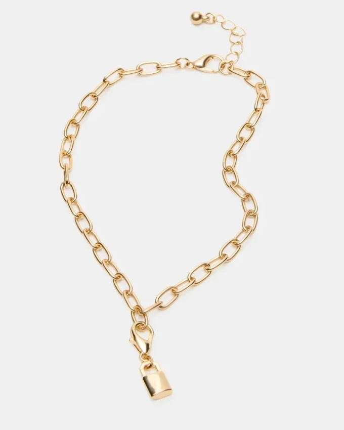 Conjunto de tornozeleiras com pingente de cadeado