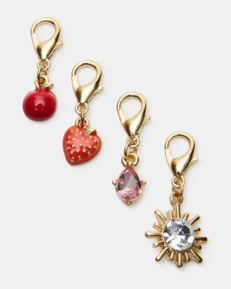 Conjunto de tornozeleiras com pingentes de cereja Conjunto de tornozeleiras com pingentes de cereja