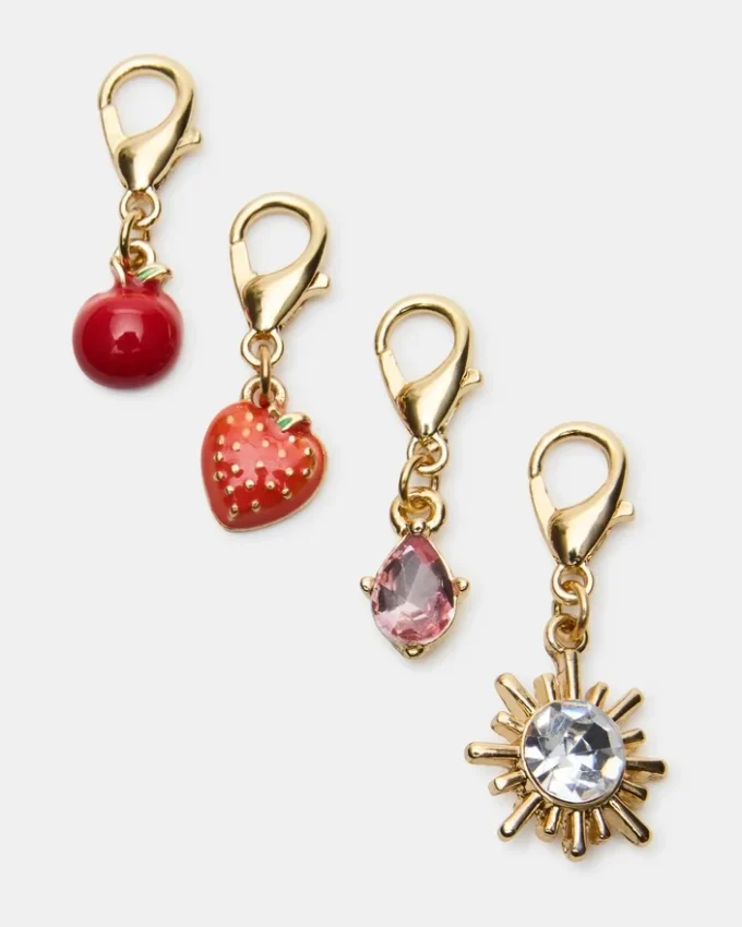 Conjunto de tornozeleiras com pingentes de cereja