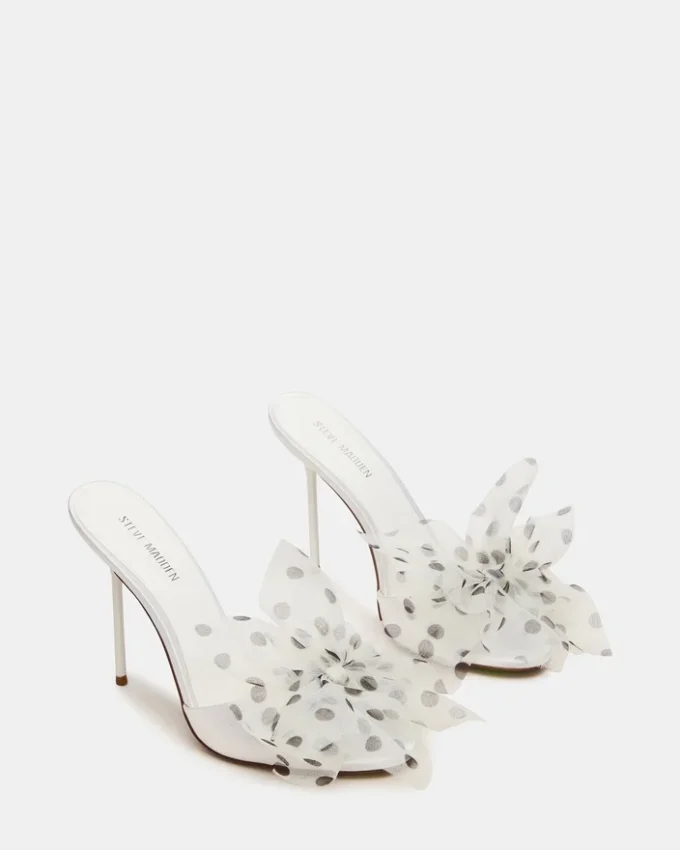 Davina Tulle Branco/Preto com Bolinhas
