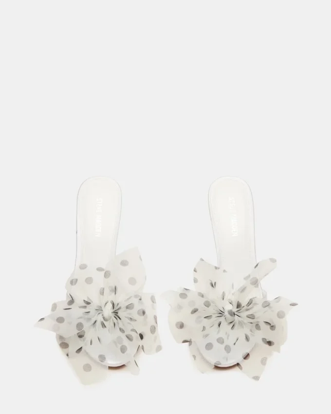 Davina Tulle Branco/Preto com Bolinhas