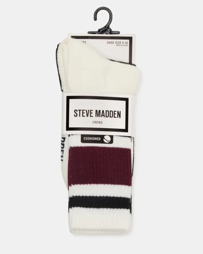 Ivy – Conjunto de 2 pares de meias desportivas às riscas – Cereja