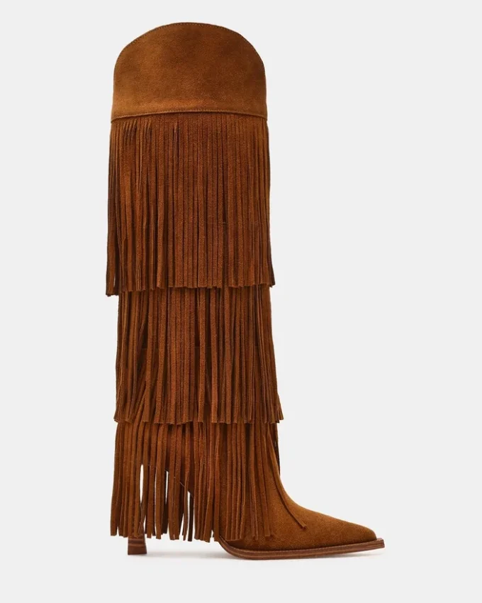 Kinzee Fringe em camurça castanha Kinzee Fringe em camurça castanha
