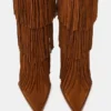 Kinzee Fringe em camurça castanha Kinzee Fringe em camurça castanha