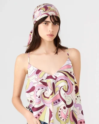 Lenço estampado em lavanda