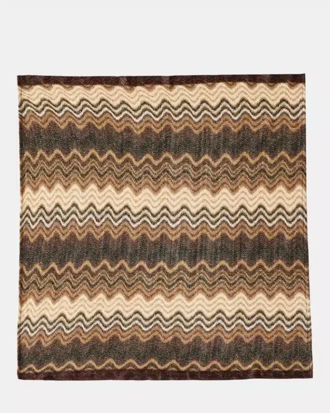 Lenço Quadrado Ondulado Brilhante Neutro