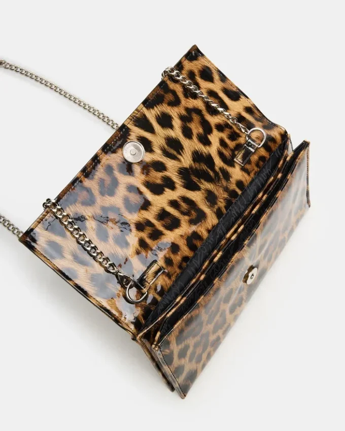 Mala Juliana em Couro Envernizado Leopard
