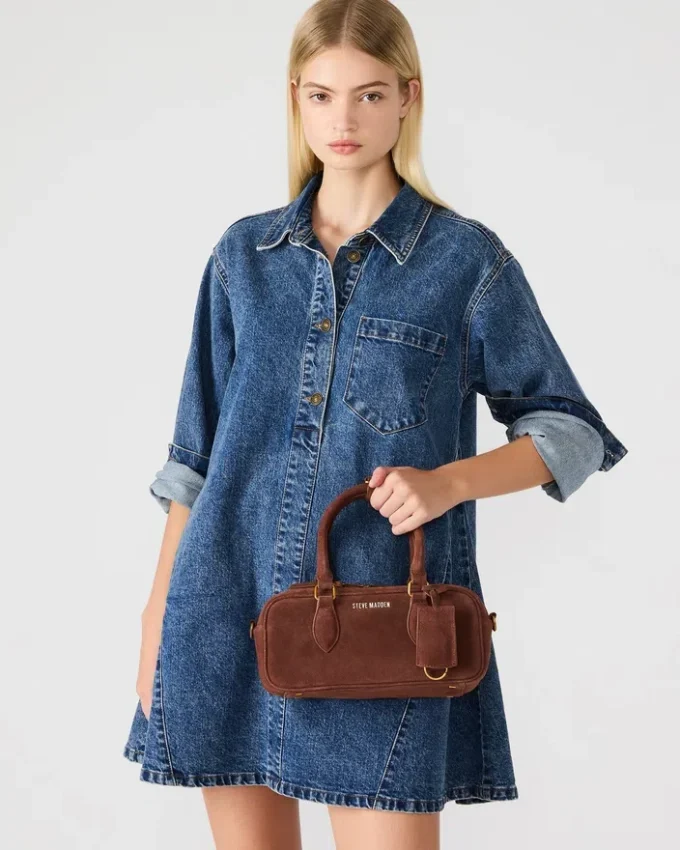 Mala Merit em camurça castanha