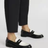 Natan em couro preto/branco Natan em couro preto/branco
