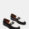 Natan em couro preto/branco Natan em couro preto/branco