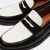 Natan em couro preto/branco Natan em couro preto/branco