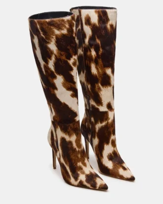 Nitro Brown Cow Print Wide Calf Nitro Brown Cow Print Wide Calf