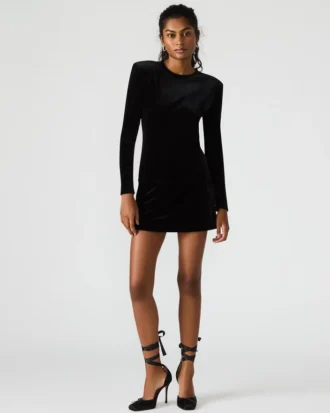 Saia-calça de veludo Cindi preta