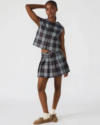 Saia Margo Xadrez Castanho