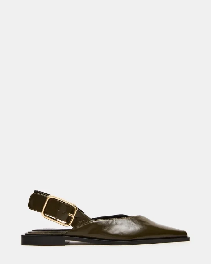 Shay em couro verde-oliva