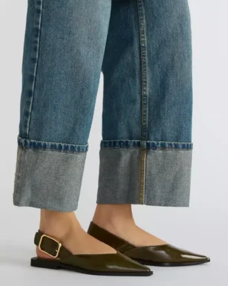 Shay em couro verde-oliva