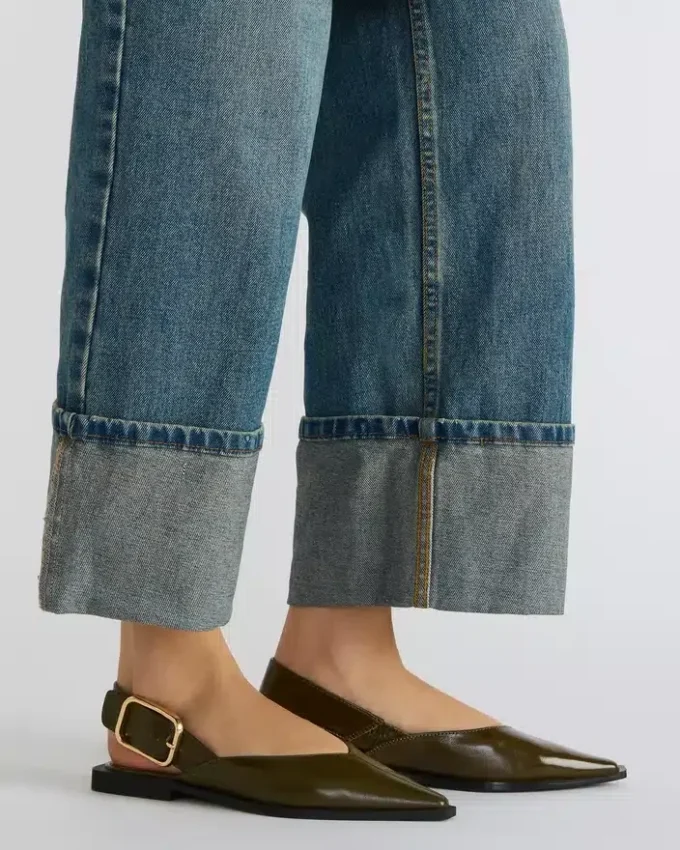 Shay em couro verde-oliva