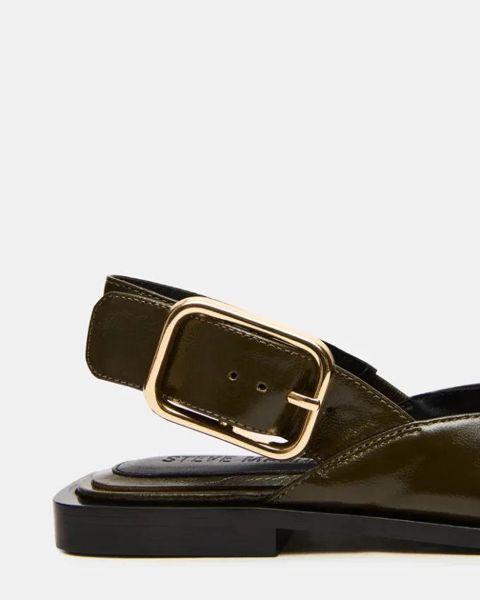 Shay em couro verde-oliva