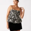 Top Bodi Preto Multicolorido