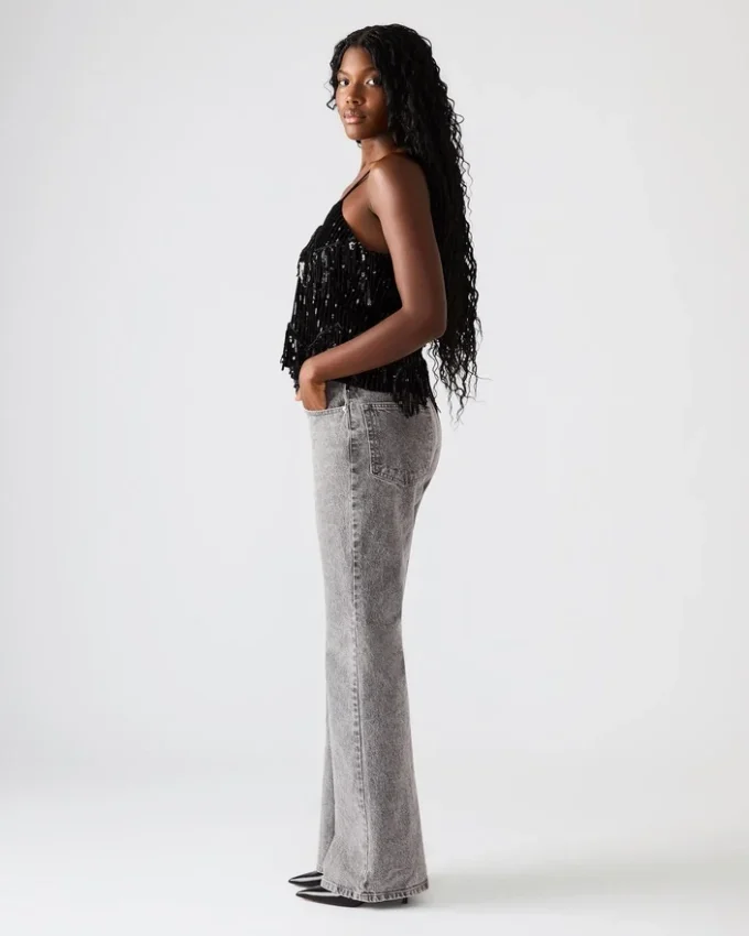 Top com Lantejoulas Blakelyn Preto