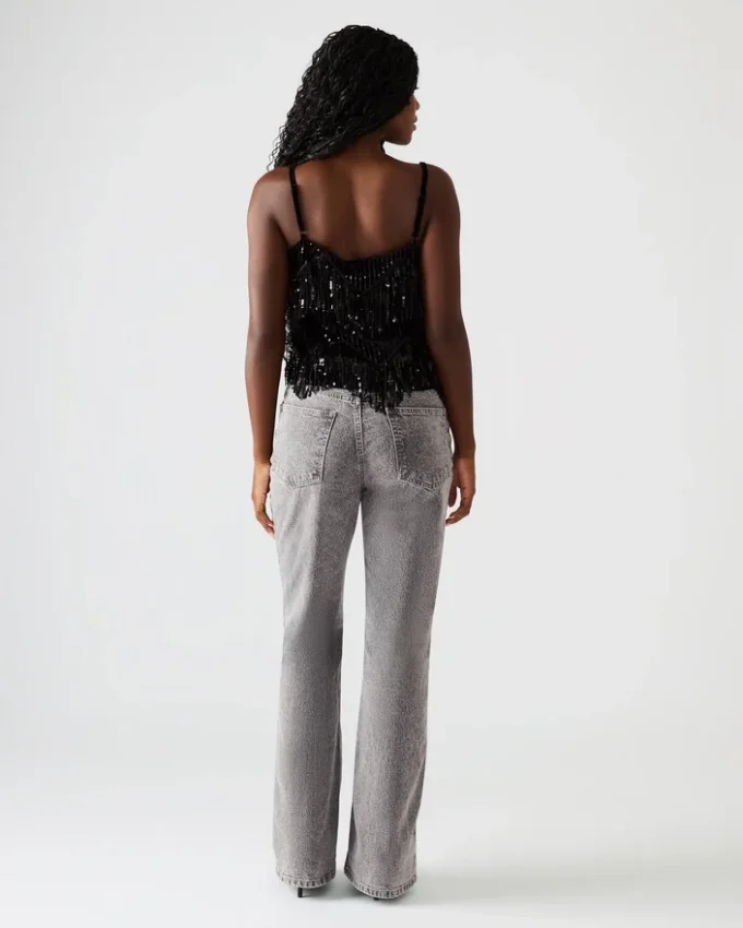 Top com Lantejoulas Blakelyn Preto