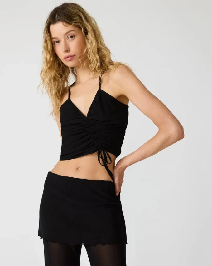 Top de malha Judee Preto Top de malha Judee Preto