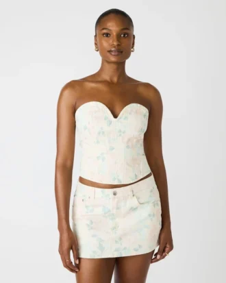 Top espartilho Roselia bege pêssego