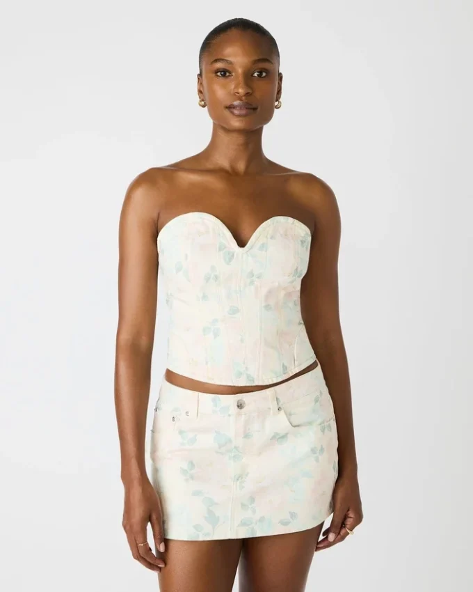 Top espartilho Roselia bege pêssego